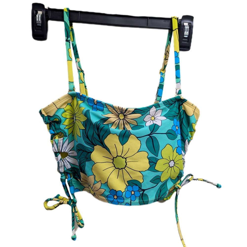 Floral Swim Top with Adjustable Straps